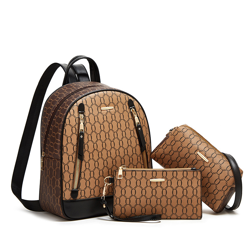 Set rucsac dama Monaco – monogram premium, 3 piese