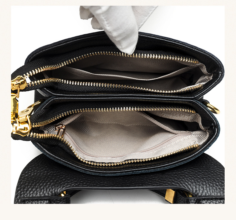 Elise – geanta dama din piele naturala, neagra