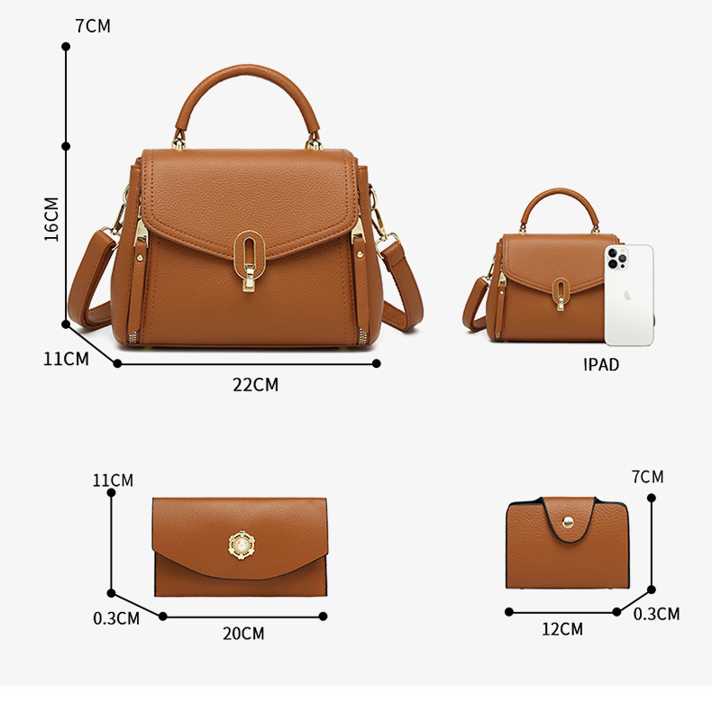 Geanta dama eleganta – Set 3 piese (Geanta de umar, Portofel, Mini geanta)