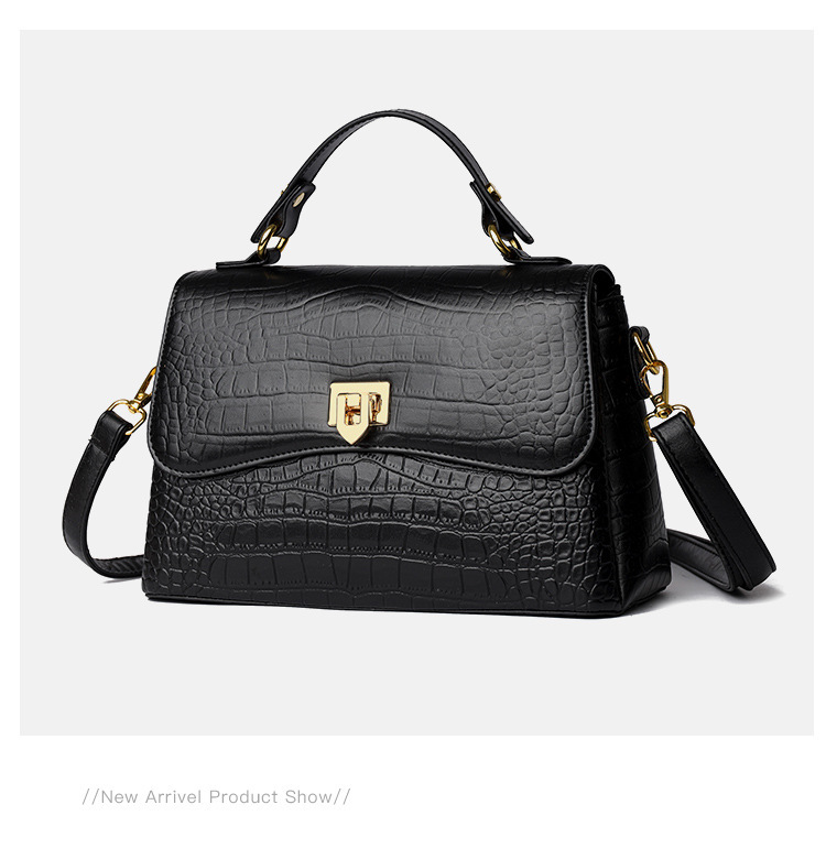 Geanta dama Celeste din piele naturala croco – negru