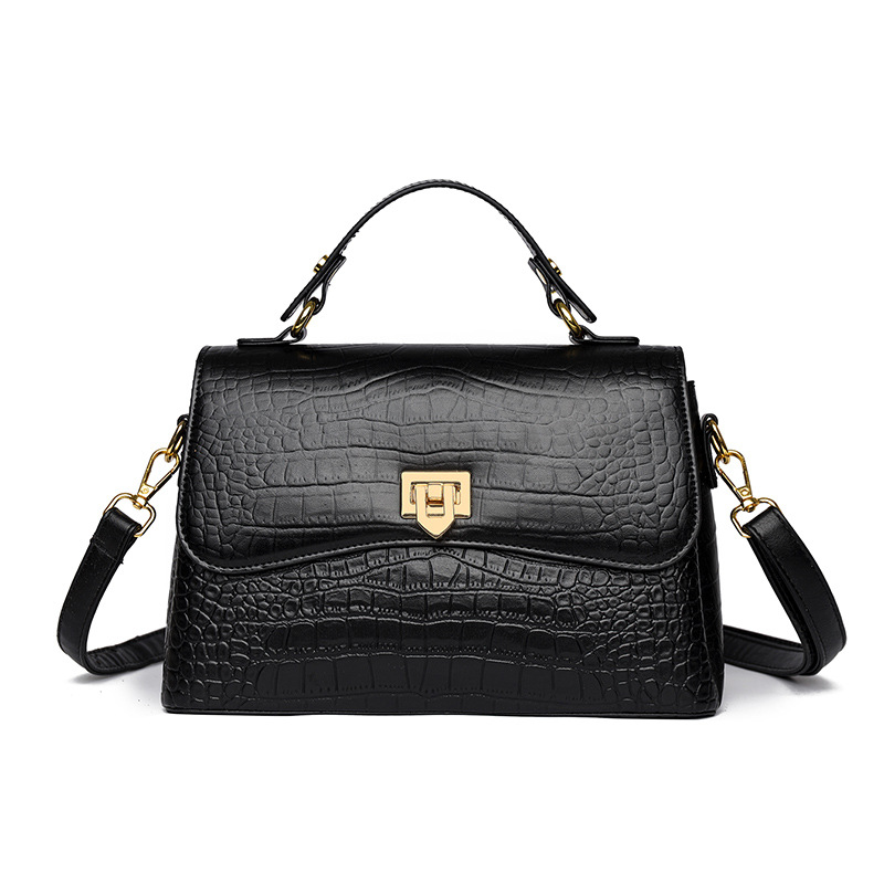 Geanta dama Celeste din piele naturala croco – negru