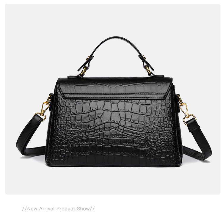 Geanta dama Celeste din piele naturala croco – negru