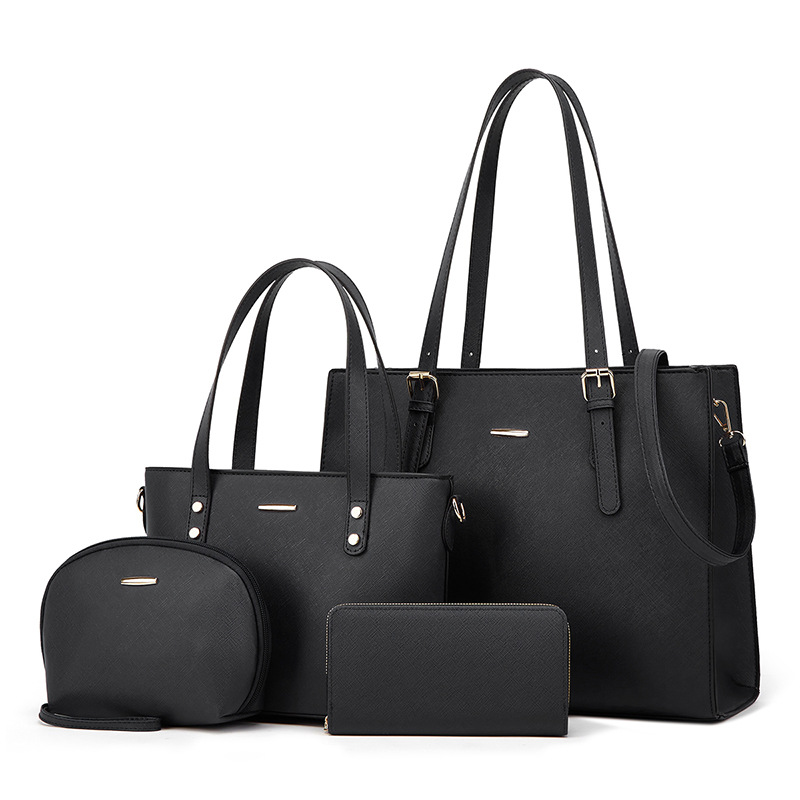 Clara – set geanta dama neagra, 4 piese