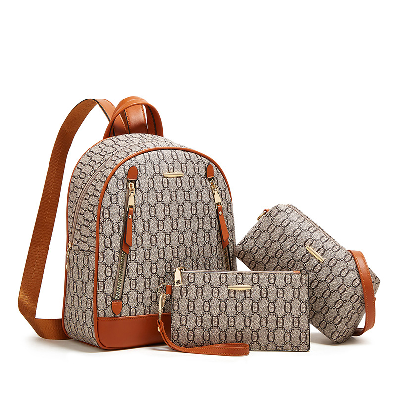 Set rucsac dama Monaco – monogram premium, 3 piese